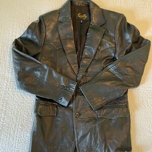 Men’s 40L Scully Black Western Leather Blazer